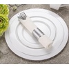 image:image240 Pieces Pre Rolled Cutlery And Napkins Set with Heavy Duty Full Size Polished Gold Cutlery 60 Forks 60 Knives 60 Spoons In Rolled Napkins for Weddings Parties And EventsSilver