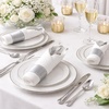 image:image240 Pieces Pre Rolled Cutlery And Napkins Set with Heavy Duty Full Size Polished Gold Cutlery 60 Forks 60 Knives 60 Spoons In Rolled Napkins for Weddings Parties And EventsSilver