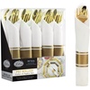 image:image240 Pieces Pre Rolled Cutlery And Napkins Set with Heavy Duty Full Size Polished Gold Cutlery 60 Forks 60 Knives 60 Spoons In Rolled Napkins for Weddings Parties And EventsGold