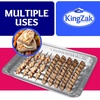 image:imageAluminum Foil Broiler Pans Grill Liners 200 Pack Sheet Pans for Oven Roasting Rack Disposable Aluminum Trays with Ribbed Surface for BBQ200