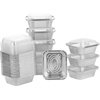 image:imageAluminum Pans With Lids  50 Count  225LB 85x6 Oblong Pans  To Go Containers With Lids  Disposable Tin Foil Pans  Perfect For Catering Meal Prep Baking Freezer Safe1LB  50 Pack  W Dome Lids