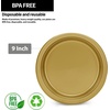 image:imageGold Solid Color Premium Heavy Weight Plastic Dinner Plate 9 50 Count  Elegant amp Durable Perfect for Parties amp EventsGold