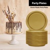 image:imageGold Solid Color Premium Heavy Weight Plastic Dinner Plate 9 50 Count  Elegant amp Durable Perfect for Parties amp EventsGold