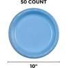 image:imageGold Solid Color Premium Heavy Weight Plastic Dinner Plate 9 50 Count  Elegant amp Durable Perfect for Parties amp EventsLight Blue