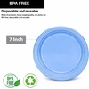 image:imageGold Solid Color Premium Heavy Weight Plastic Dinner Plate 9 50 Count  Elegant amp Durable Perfect for Parties amp EventsLight Blue