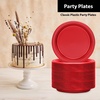 image:imageGold Solid Color Premium Heavy Weight Plastic Dinner Plate 9 50 Count  Elegant amp Durable Perfect for Parties amp EventsRed