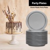 image:imageGold Solid Color Premium Heavy Weight Plastic Dinner Plate 9 50 Count  Elegant amp Durable Perfect for Parties amp EventsSilver