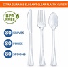image:imageHanna K Signature 240 Count Clear Plastic Silverware Set Heavyweight Elegant Disposable Cutlery Combo 80 Forks 80 Spoons 80 KnivesClear