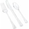 image:imageHanna K Signature 240 Count Clear Plastic Silverware Set Heavyweight Elegant Disposable Cutlery Combo 80 Forks 80 Spoons 80 KnivesClear