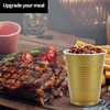 image:imageHanna K Signature Disposable Plastic Party Cups HeavyDuty 18 oz Gold Cups 50 CountGold