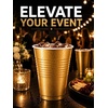 image:imageHanna K Signature Disposable Plastic Party Cups HeavyDuty 18 oz Gold Cups 50 CountGold