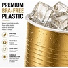 image:imageHanna K Signature Disposable Plastic Party Cups HeavyDuty 18 oz Gold Cups 50 CountGold