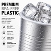 image:imageHanna K Signature Disposable Plastic Party Cups HeavyDuty 18 oz Gold Cups 50 CountSilver