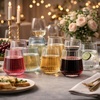 image:imageLillian Clear Ribbed Stemless Plastic Wine Glasses 12 oz  Elegant Shatterproof Disposable Wine Cups Premium Hard Plastic Tumblers for Weddings Parties amp Special Events 72 PackMauve Tint
