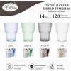 image:imageLillian Clear Ribbed Stemless Plastic Wine Glasses 12 oz  Elegant Shatterproof Disposable Wine Cups Premium Hard Plastic Tumblers for Weddings Parties amp Special Events 72 PackCharcoal Tint
