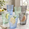 image:imageLillian Clear Ribbed Stemless Plastic Wine Glasses 12 oz  Elegant Shatterproof Disposable Wine Cups Premium Hard Plastic Tumblers for Weddings Parties amp Special Events 72 PackBlue Tint