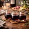 image:imageLillian Clear Stemless Wine Tumbler with Polished Gold Base 15 oz  Unbreakable Disposable Plastic Cups for Weddings amp Parties 72 PackClear  Silver