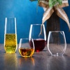 image:imageLillian Clear Stemless Wine Tumbler with Polished Gold Base 15 oz  Unbreakable Disposable Plastic Cups for Weddings amp Parties 72 PackClear