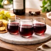 image:imageLillian Clear Stemless Wine Tumbler with Polished Gold Base 15 oz  Unbreakable Disposable Plastic Cups for Weddings amp Parties 72 PackClear