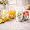 image:imageLillian Clear Stemless Wine Tumbler with Polished Gold Base 15 oz  Unbreakable Disposable Plastic Cups for Weddings amp Parties 72 PackGold