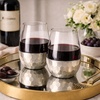 image:imageLillian Clear Stemless Wine Tumbler with Polished Gold Base 15 oz  Unbreakable Disposable Plastic Cups for Weddings amp Parties 72 PackSilver