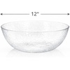 image:imageLillian Collection Stunning Clear Plastic Round Hammered Bowl  12 4 Pc  Unique Textured Design  Perfect for Parties amp Displays4