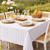 image:imageLillian Made in Italy ClothLike Disposable Tablecloth for Rectangle Tables 6 Pack  Premium Airlaid LinenFeel Table Cover Luxury Tablecloth for Parties Events amp Weddings Elegant Striped DesignPearl  White
