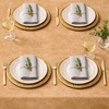 image:imageLillian Made in Italy ClothLike Disposable Tablecloth for Rectangle Tables 6 Pack  Premium Airlaid LinenFeel Table Cover Luxury Tablecloth for Parties Events amp Weddings Elegant Striped DesignHazelnut