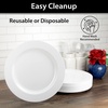 image:imageLillian Tablesettings 30 Count Premium Quality Heavyweight 1025 inch Plastic Plates China Like Wedding and Party Dinnerware Plastic Dinner Plates Crystal Clear 30 CountWhite Pearl