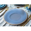 image:imageLillian Tablesettings 32Piece Tinted Green Plastic Plates Set 1610 Dinner amp 167 Salad Plates Heavyweight Disposable Plates with Gold Rim Elegant Swirl Design DinnerwareSpiralique  Blue  Gold