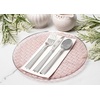 image:imageLillian Tablesettings 32Piece Tinted Green Plastic Plates Set 1610 Dinner amp 167 Salad Plates Heavyweight Disposable Plates with Gold Rim Elegant Swirl Design DinnerwareWoven  Rose  Silver