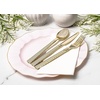 image:imageLillian Tablesettings 32Piece Tinted Green Plastic Plates Set 1610 Dinner amp 167 Salad Plates Heavyweight Disposable Plates with Gold Rim Elegant Swirl Design DinnerwarePetal  Pink  Gold