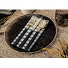 image:imageLillian Tablesettings 32Piece Tinted Green Plastic Plates Set 1610 Dinner amp 167 Salad Plates Heavyweight Disposable Plates with Gold Rim Elegant Swirl Design DinnerwareArctic  Charcoal  Gold