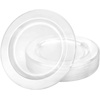 image:imageLillian Tablesettings Premium Quality Heavyweight Plastic Plates China Like Wedding and Party Dinnerware Plastic Plates 75 inch WhitePearlValue Pack 40 CountClear