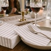 image:imageLinenFeel Disposable Dinner Napkins Made in Italy ClothLike AirlaidPearl  White