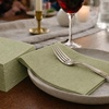image:imageLinenFeel Disposable Dinner Napkins Made in Italy ClothLike AirlaidSage