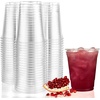 image:imageNicole Home Collection 100 Sets  16 oz Clear PET Plastic Cups with Lids and Straws Sturdy amp Food Safe Iced Coffee Cups Disposable Smoothie Cups for Cold DrinksClear