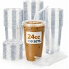image:imageNicole Home Collection 100 Sets  16 oz Clear PET Plastic Cups with Lids and Straws Sturdy amp Food Safe Iced Coffee Cups Disposable Smoothie Cups for Cold DrinksClear