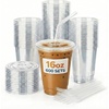 image:imageNicole Home Collection 100 Sets  16 oz Clear PET Plastic Cups with Lids and Straws Sturdy amp Food Safe Iced Coffee Cups Disposable Smoothie Cups for Cold DrinksClear
