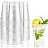 image:imageNicole Home Collection 100 Sets  16 oz Clear PET Plastic Cups with Lids and Straws Sturdy amp Food Safe Iced Coffee Cups Disposable Smoothie Cups for Cold DrinksClear