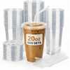 image:imageNicole Home Collection 100 Sets  16 oz Clear PET Plastic Cups with Lids and Straws Sturdy amp Food Safe Iced Coffee Cups Disposable Smoothie Cups for Cold DrinksClear