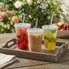 image:imageNicole Home Collection 100 Sets  16 oz Clear PET Plastic Cups with Lids and Straws Sturdy amp Food Safe Iced Coffee Cups Disposable Smoothie Cups for Cold DrinksClear