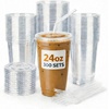 image:imageNicole Home Collection 100 Sets  16 oz Clear PET Plastic Cups with Lids and Straws Sturdy amp Food Safe Iced Coffee Cups Disposable Smoothie Cups for Cold DrinksClear