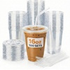 image:imageNicole Home Collection 100 Sets  16 oz Clear PET Plastic Cups with Lids and Straws Sturdy amp Food Safe Iced Coffee Cups Disposable Smoothie Cups for Cold DrinksClear