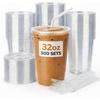 image:imageNicole Home Collection 100 Sets  16 oz Clear PET Plastic Cups with Lids and Straws Sturdy amp Food Safe Iced Coffee Cups Disposable Smoothie Cups for Cold DrinksClear