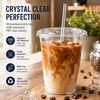 image:imageNicole Home Collection 100 Sets  16 oz Clear PET Plastic Cups with Lids and Straws Sturdy amp Food Safe Iced Coffee Cups Disposable Smoothie Cups for Cold DrinksClear