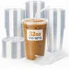 image:imageNicole Home Collection 100 Sets  16 oz Clear PET Plastic Cups with Lids and Straws Sturdy amp Food Safe Iced Coffee Cups Disposable Smoothie Cups for Cold DrinksClear
