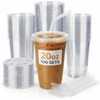 image:imageNicole Home Collection 100 Sets  16 oz Clear PET Plastic Cups with Lids and Straws Sturdy amp Food Safe Iced Coffee Cups Disposable Smoothie Cups for Cold DrinksClear