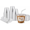 image:imageNicole Home Collection 100 Sets  16 oz Clear PET Plastic Cups with Lids and Straws Sturdy amp Food Safe Iced Coffee Cups Disposable Smoothie Cups for Cold DrinksClear