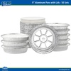 image:imageNicole Home Collection Aluminum Pans 9 Round Disposable Foil Pans With Lids 50 Pack  9 Inch Round Disposable Takeout Pans With Board Lids 9 Inch Round9